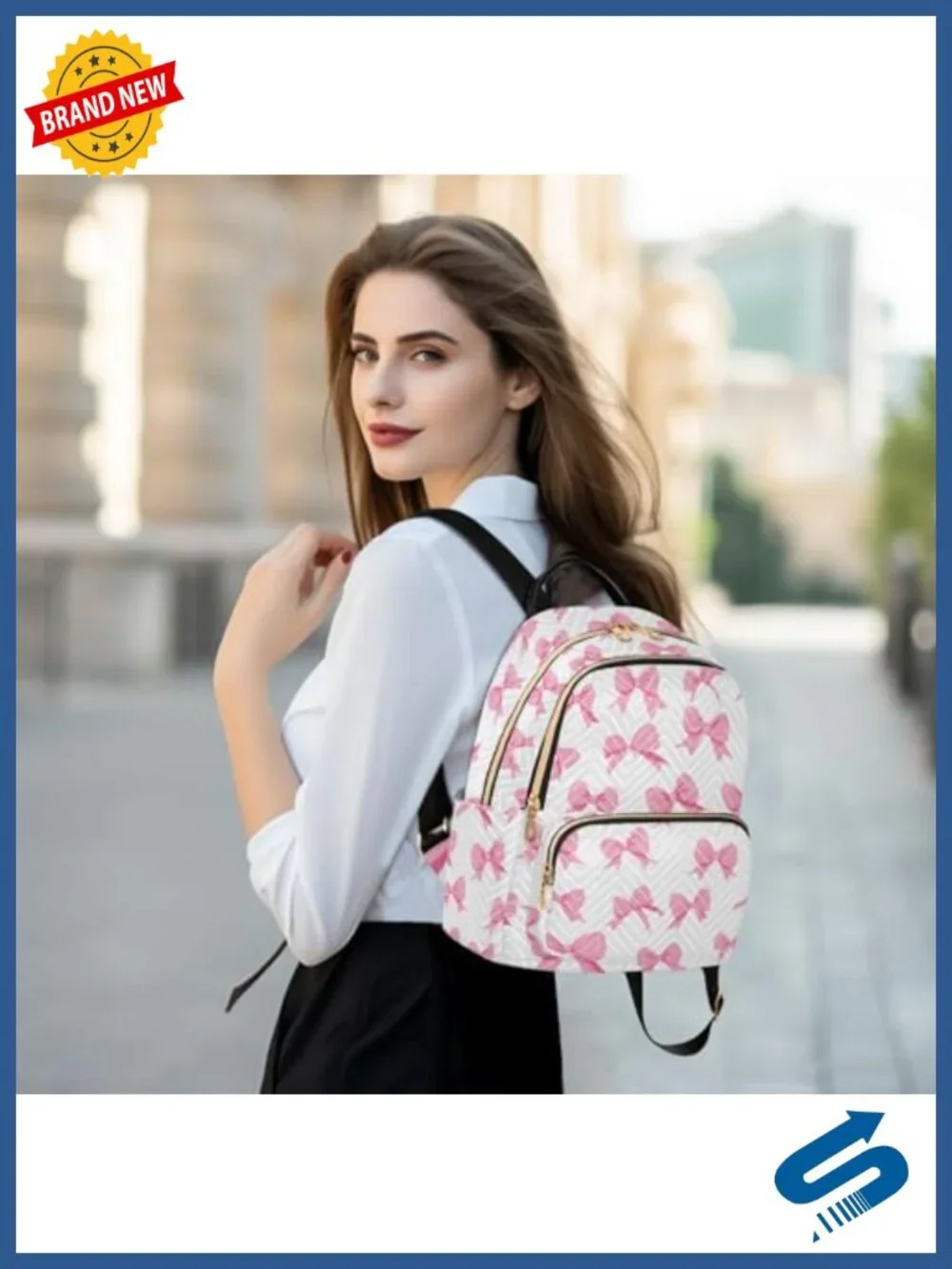 ALAZA Travel Backpack Purse for Women Anti-theft Work Casual Bow White Daypack